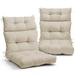 EAGLE PEAK New Tufted Outdoor/Indoor High Back Patio Chair Cushion Set of 2 46 x 22 in Beige