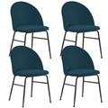 Modern Dining Chairs Set of 4 Velvet Upholstered Kitchen Armless Side Chairs with Reinforced Metal Legs