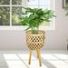 Hand Woven Flower Pot Stand Household Organizer Indoor Flower Stands Decoration Farmhouse Wood For Indoor Outdoor Balcony Lawn Yard Office Large