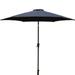 8.8 Feet Outdoor Aluminum Patio Umbrella Large Sun Umbrella with Sturdy Pole&Fade Resistant Canopy Market Umbrella with 42 pounds Round Resin Umbrella Base Push Button Tilt and Crank lift Navy Blue