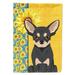 Summer Sunflowers Black and Cream Chihuahua Flag Garden Size 11.25 in x 15.5 in