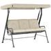 Outsunny Outdoor 3-person Metal Porch Swing Chair Bench with Adjustable Canopy