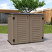 KINYING Small Horizontal Storage Sheds 26 cu.ft Resin Outdoor Storage Shed Weather Resistance(Brown)