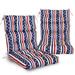 EAGLE PEAK Tufted Outdoor/Indoor High Back Patio Chair Cushion Set of 2 46 x 22 in American Flag