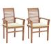 vidaXL Patio Dining Chairs Outdoor Folding Chair with Cushions Solid Wood Teak