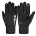 Warm fleece windproof waterproof antiskid outdoor sports gloves Black (XL)