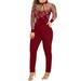 adviicd Black Plus Size Jumpsuits Women s Long Sleeve High Waist Bodycon Jumpsuit Rompers M