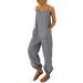 adviicd Girls Jumpsuits Women s Summer Bodycon Jumpsuits Casual Sleeveless One Piece Stretchy Tank Slim Fit Romper Grey S