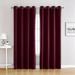 Wine Red 99% Blackout Curtains 2 Panels for Bedroom Farmhouse Window Treatment Textured Triple Weave Room Darkening with 8 Grommets Top Drapes for Living Room 52 W X 69 L