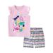 ZIZOCWA Cute Clothes for Girls Children S Clothing Set Short Sleeved Knitted Cotton Cute Dinosaur Pattern Summer Girls Suit Cartoon Cute Embroidery Children S Two Piece Set Little Girl Winter Cloth