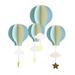 NUOLUX 4pcs 3D Paper Pendant Hot Air Balloons Clouds Stars Hanging Ornaments for Home Decor (Light Blue Sky Blue and Beige)