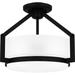 2 Light Semi-Flush Mount in Contemporary Style-11.25 inches Tall and 14.25 inches Wide-Matte Black Finish Bailey Street Home 71-Bel-4926138