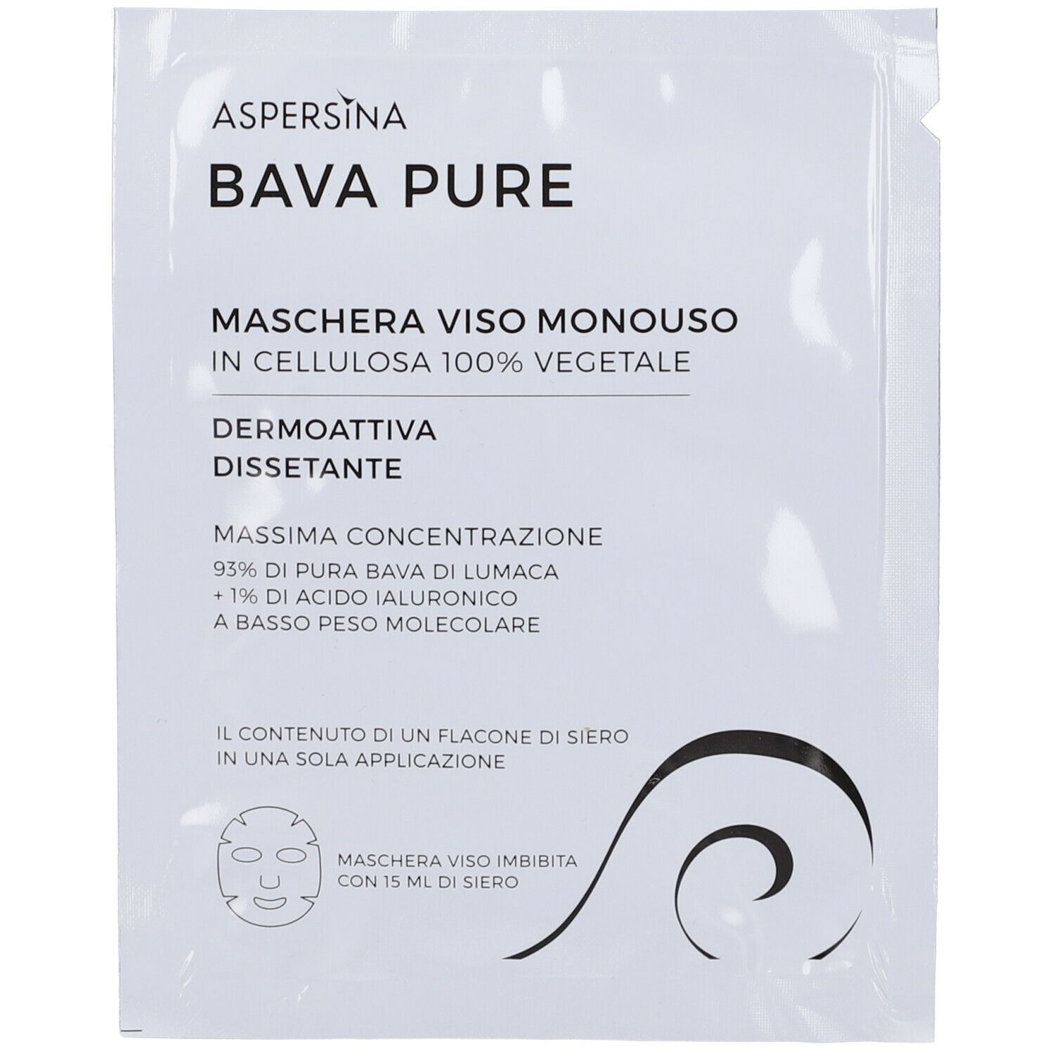 Pharmalife Reserch Aspersina Bava Pure Maschera Viso Monouso 15 ml vis