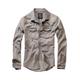 Langarmhemd BRANDIT "Brandit Herren Riley Denim Shirt" Gr. XXL, US-Größen, grau (grey) Herren Hemden Langarm