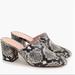 J. Crew Shoes | J.Crew Snakeskin Print Block Heel Mules | Color: Black/White | Size: 8.5