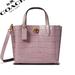 Coach Bags | Coach Willow Tote 24 Croc-Embossed Leather Shoulder Bag Brass/Ice Purple | Color: Purple | Size: Os