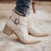 Free People Shoes | Free People Back Loop Ankle Boot Bone Size 8.5 (38.5) | Color: Cream/White | Size: 8.5