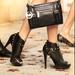 Michael Kors Shoes | Michael Kors Ailee Studded Peep-Toe Bootie | Color: Black/Gold | Size: 8