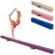 GYMAX 7FT/2.1M Folding Gymnastics Balance Beam, Professional Training Beam with Carry Handles, Solid Wood Base and Anti-slip Bottom, Floor Gymnastics Equipment for Home Gym Exercise (Purple)