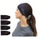 myMareCo Equestrian Headbands for Women, Under Riding Helmet Bands, Sportswear Wide Hair Wrap Suitable for Use with Bike Helmets, Yoga & Hiking(2 Pack Black)
