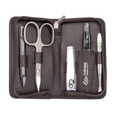 ERBE Siena Maniküre Set Reißverschluss, braun, 5-tlg. Etui Braun Image