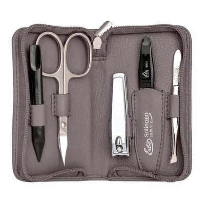 ERBE Siena Maniküre Set Reißverschluss, grau, 5-tlg. Etui Grau