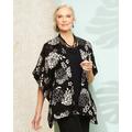 Draper's & Damon's Women's Silhouette Floral Burnout Kimono - Black - L/XL - Misses
