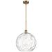 Athens 14" Brushed Brass Pendant With Clear Water Glass Shade