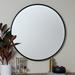 Cooper Classics Jensen Matte Black 34 1/2" Round Wall Mirror