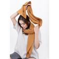 Mustard Linen Scarf, Pashmina Winter Wrap Shawl, Warm Long Minimalist Cowl Neck, Cover Up