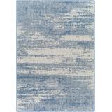 Cline 7'10" x 10' Modern Light Gray/Royal Denim/Slate/Dark Gray/Multi Brown Outdoor Area Rug - Hauteloom