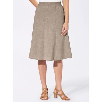 Godetrock CLASSIC BASICS, Damen, Gr. 54, grau (taupe), 100% Polyester, unifarben, meliert, knielang, Röcke Image