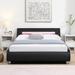 Full Size Low Profile Upholstered Platform Bed with LED headboard