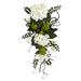 28" Hydrangea Artificial Spring Teardrop Swag, Unlit - White