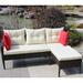 2-Pieces Outdoor Patio Furniture Sets for 2-3, Wicker Rattan Sectional Conversation Set with 2 Seat Cushions & 3 Back Cushions