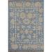 Blue Floral Oushak Vegetable Dye Accent Rug Handmade Wool Carpet - 2'1"x 3'2"