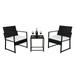 Patio Bistro Set 3 Piece Bistro Table and Chairs Set Outdoor Conversation Set with Cushions and Coffee Table All Weather Wicker Furniture Set for Pool Yard Balcony D5911