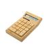 Eccomum Eco-friendly Bamboo Electronic Calculator Counter Standard Function 12 Digits Solar & Battery Dual Powered for Home Office School Retail Store