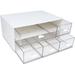 Desktop Organizer with 5 Drawers STONCEL 2-Tier Stackable Desk Storage Box Organizer for Home Storage Office Supplies