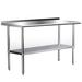 LANTRO JS Stainless Steel Work Table for Prep & Work 24 x 60 Inches Heavy Duty Table with Undershelf and Galvanized Legs for Restaurant Home and Hotel