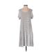 Old Navy Casual Dress - DropWaist: White Stripes Dresses - Women's Size Small