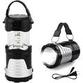 LED Camping Lantern Portable Outdoor Flashlight with Solar Panel Camping Gear Handheld Flashlights 2-in-1 Camping Lights for Hiking Camping Emergencies Hurricanes Outages(1 Pack)