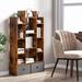 Millwood Pines Bainsby 52" H x 31.5" W Standard Bookcase w/ Bins Wood in Brown/Gray | 52 H x 31.5 W x 9.5 D in | Wayfair