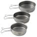 Dcenta 3pcs Titanium Bowls Set Ultralight Titanium Dinner Bowl Pan with Foldable Handles for Outdoor Camping Hiking Picnic