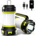 Camping Lantern Flashlight Rechargeable 6 Modes LED Bright Flashlight 3000mAh Power Bank IPX4 Waterproof Emergency Flashlight Lantern for Outdoorï¼Œ Hurricane USB Cable Included