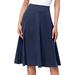 Simple Comfy Basic Solid Color Stretch A Line Flared Knee Length Skirt Long Jean Skirts for Women Tennis Skirts