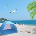 JUNWELL Big Automatic Sun Umbrella Tent 2-3 Person Beach Tent Pop Up Sun Shelter Tent For 2-3 Person Fishing Beach Shelter Blue