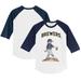 Toddler Tiny Turnip White/Navy Milwaukee Brewers Clemente 3/4-Sleeve Raglan T-Shirt