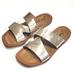 Free People Shoes | Free People Metallic Gold Slide Sandals Women's Size 39 | Color: Gold/Tan | Size: 9