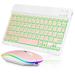 UX030 Lightweight Keyboard and Mouse with Background RGB Light Multi Device slim Rechargeable Keyboard Bluetooth 5.1 and 2.4GHz Stable Connection Keyboard for Yezz EPIC 3